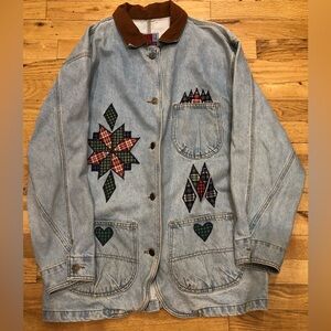 Vintage Sunbelt Denim Embroidered Jean Jacket Size Medium